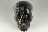Realistic, Carved, Banded Purple Fluorite Skull #199609-1